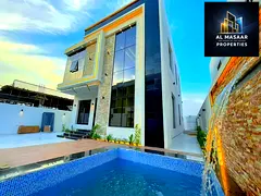 Luxury villa for sale with two floors and a spacious yard, near Sheikh Mohammed Bin Zayed Road, with