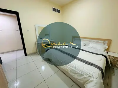 Two-bedroom apartment for rent in Ajman, Al Rawda 1, No. 301, prime location behind Al Hamidiya Police Station, close to Dubai and Sharjah exits. Incl