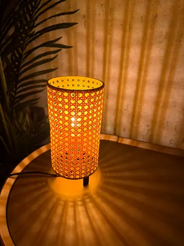 Rattan Table Lamp with Warm Ambient Light