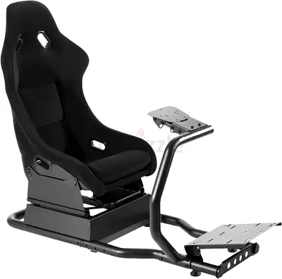 Game on g grbs Racing Simulator Gaming Seat with Wheel and Pedal Mounts