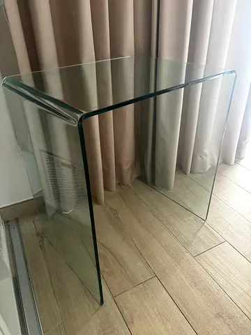 Clear Glass Side Table / Accent Table - Minimalist Design