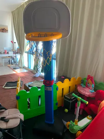 Kids Adjustable Indoor Basketball Hoop and Play Area Set