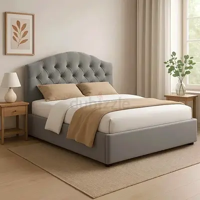 Modern Bed For Sale With Elegant Headboard And Strong Frame Available