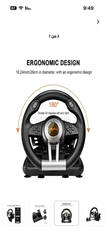 Racing Steering Wheel Controller with Pedals - USB Force Feedback with 4 PS5 CD