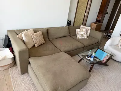 Large L-shaped custom cloud Sofa  - Good Condition; 3.3m by 1.3m (and ottoman). Custom made