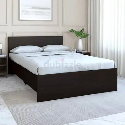 Walnut finished mdf queen bed
