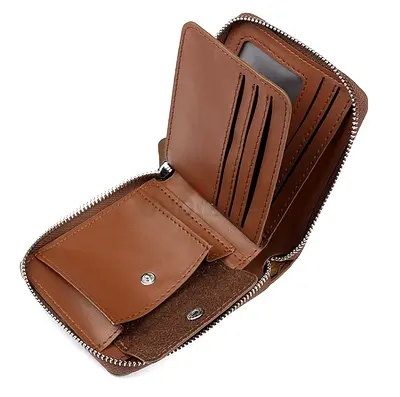 Copact leather zip wallet