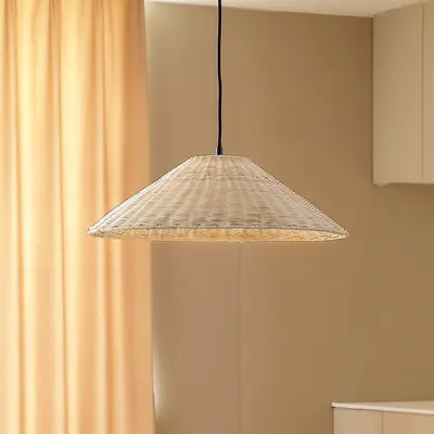 Wicker Rattan Pendant Light - Natural Hanging Lamp