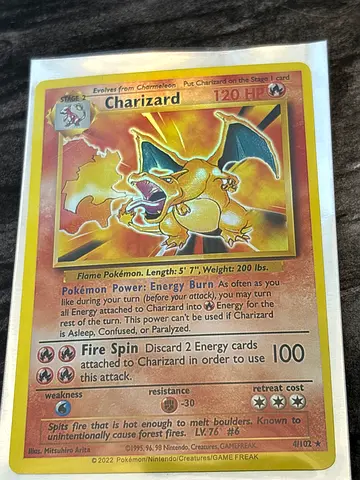 Rare Charizard Pokémon Card (Holographic) - Vintage Collectible