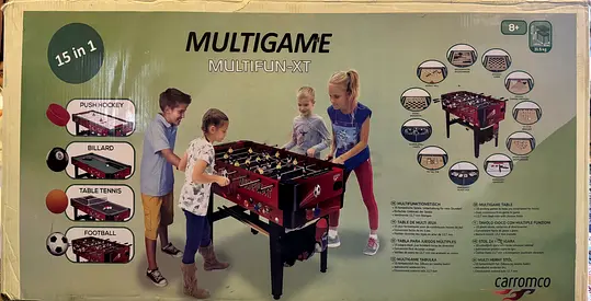 Carromco 15-in-1 MultiGame Table (Football, Table Tennis, Billiard, Push Hockey +11 more) - New
