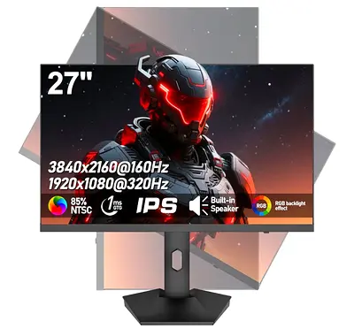 27-inch 4K/1440/1080 Gaming Monitor IPS 3840x2160@160Hz with Built-in Speakers