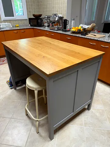 IKEA TORNVIKEN Kitchen Island – Grey / Oak | 126×77×90 cm