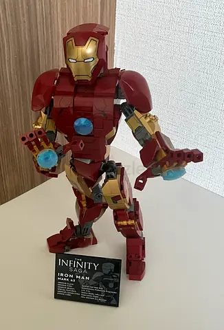 Buildable Iron Man Mark 43 Figure (Infinity Saga) - Poseable LEGO-style Set