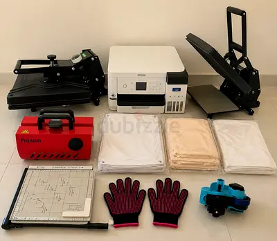 Heat Press Machines (Mugs + Fabrics) + Epson SC-F100 printer - full package for business