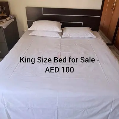 King Size Bed with Headboard - AED 100