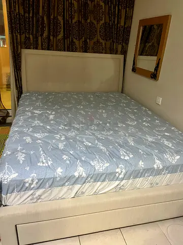 Queen size bed with orthopaedic mattress and convertible Sofa