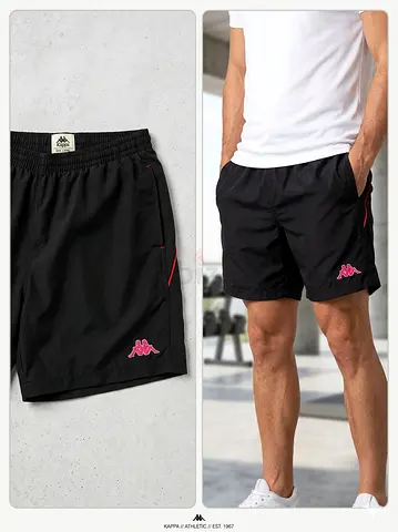 Kappa men’s black athletic shorts, size M, good condition