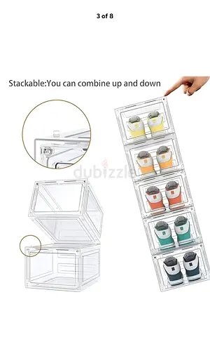Clear Stackable Shoe Storage Boxes - Set of 4 (Modular)