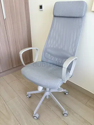 IKEA High-Back Office Chair — Light Grey, Good Condition