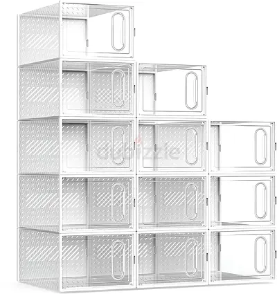 Clear Modular Plastic Storage Cubes - Stackable Organizer (12 Cubes)