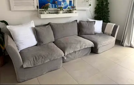 Sectional grey cloud couch