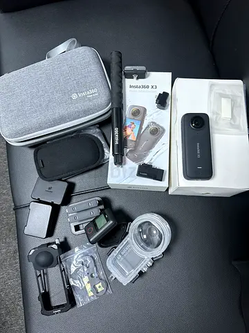 Insta360 x3 camera with  a lot of accessories