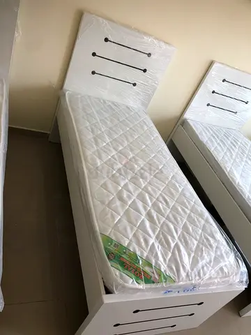 Single Bed Frame with Mattress - White, Like New