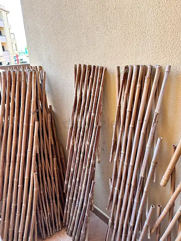Natural bamboo screening panels — set of 7 decorative reed privacy screens