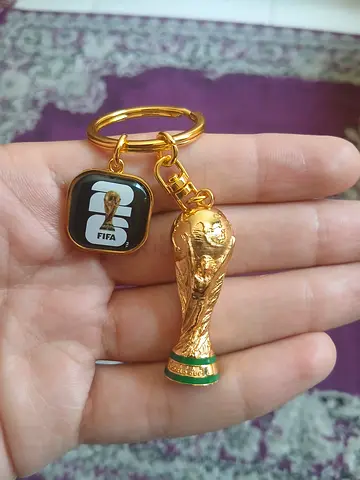 Mini FIFA World Cup Trophy Keychain (Gold-tone) - Collectible