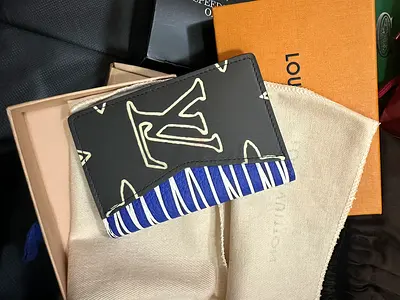 Louis Vuitton Monogram Card Holder - Blue/Black Canvas