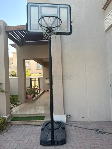 Portable adjustable basketball hoop with base