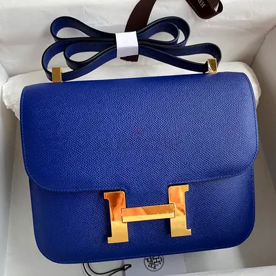 Hermes Constance 24 In Blue Electric Epsom Calfskin