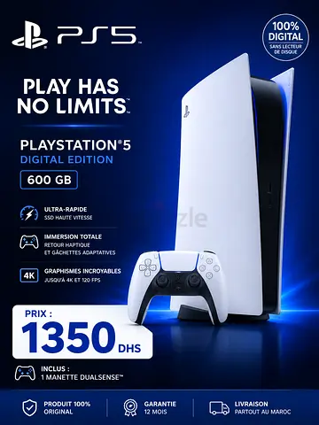 PlayStation 5 Digital Edition (PS5) - Like New, Includes DualSense Controller