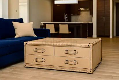 Marina Home genuine Leather coffee table