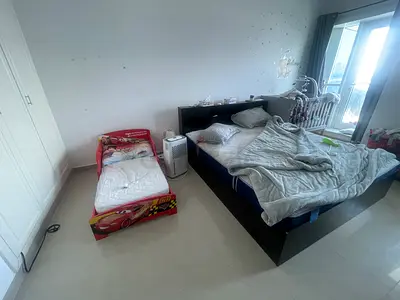 Double bed frame with headboard + child’s toddler bed (set) in good condition