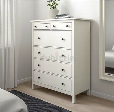 White 6-Drawer Tall Chest / Dresser - Good Condition