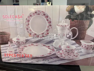 27-piece Solecasa Floral Tea Set (New in Box)