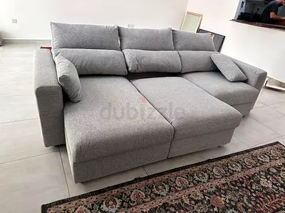 Ikea Eskelstuna L shape sofa bed Gray Excellent Condition
