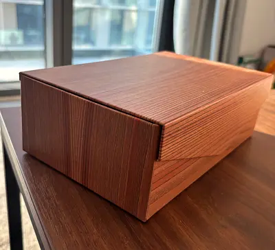 Cardboard Storage Box with Decorative Wooden Finish