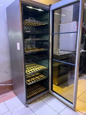 LIEBHERR LATEST MODEL 150 bottle wine cooler dual temperature wooden shelves freestanding