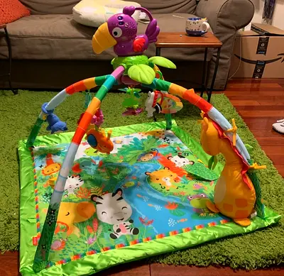Jungle Animal Play Gym/Activity Mat with Hanging Toys