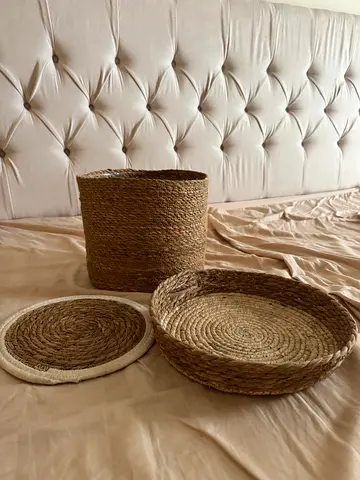 Set of 3 Boho Decorative Baskets/Trays