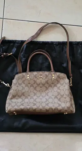 Coach Signature Canvas Satchel Bag with Shoulder Strap - Brown / Used 3 times only