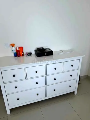 White Wooden 8-Drawer Dresser / Chest of Drawers - Good Condition
