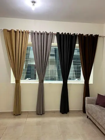 Set of 4 Grommet Blackout Curtains in Neutral Tones – Ready to Hang