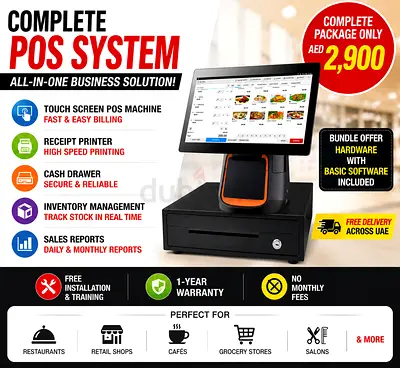Grocery store Salon Restaurant New POS Cashier machine with software
