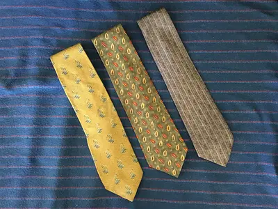 3 Original CALVIN KLEIN Classic Silk Ties