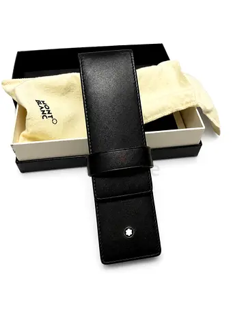 Montblanc Leather 2 Pen Case with Box and Pouch