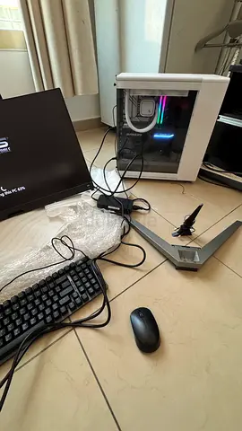 Used White Gaming Desktop PC with Monitor, Keyboard  Accessories