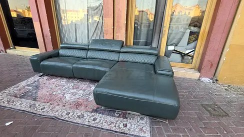 Koila living real leather electric recycliner lshape sofa